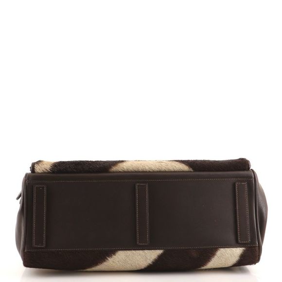 Ralph Lauren Collection Voyager Bag Printed Pony Hair and Leather Brown, Print - Picture 5 of 7